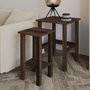 Hanah Home Gina 2 - Juego de mesas auxiliares Nogal